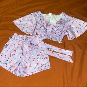 2pc Toddler Outfit Crop Top and Shorts